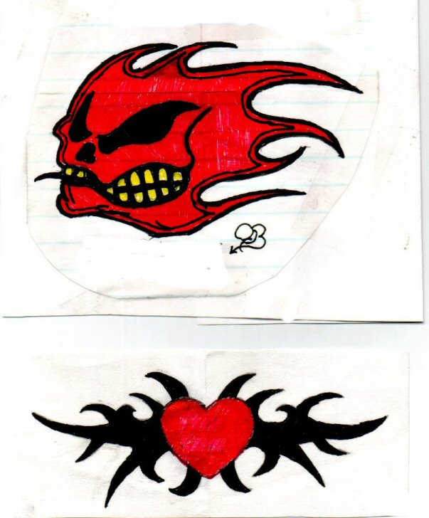 Flame_Skull_And_Tribal_Heart
